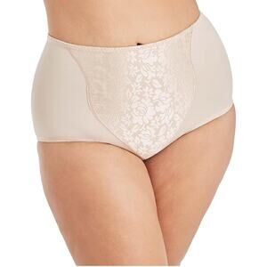 New 2-Pack Bali Womens 3XL Tan Shapewear Double Support Lace Brief Underwear